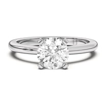 Eloya Jewel Round Cut Lab Created Diamond Engagement Ring - 1.6 Ct in 14K White Gold Plated Ring - Women's Wedding Jewelry for Bride - Beautiful Solitaire for Her - Stackable Rings - Promise Rings