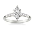 thumbnail image 1 of Eloya Jewel Solitaire Engagement Ring with Cathedral Setting for Women - 14K White Gold Plated Marquise Cut Moissanite Ring - 1.49 Ct Moissanite with Accents Design - 23rd Anniversary Gifts, 1 of 3