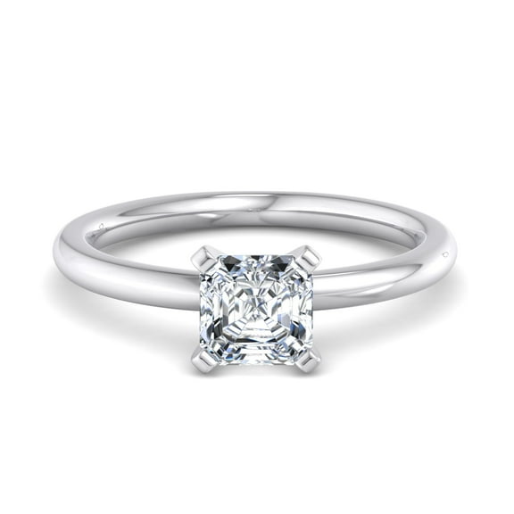 Eloya Jewel Solitaire Engagement Ring for Women - 1.6 Ct Asscher Cut Lab Created Diamond - 14K White Gold Plated Ring - Prong Set - Gift for Proposals, Anniversary, and Birthday - Women's Jewelry