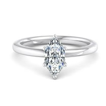 Eloya Jewelry 1.7 Ct Marquise Cut Moissanite Ring - 14K White Gold Plated Engagement Ring - Women's Wedding Jewelry - Classic Solitaire Style - Great for Anniversaries and Engagements