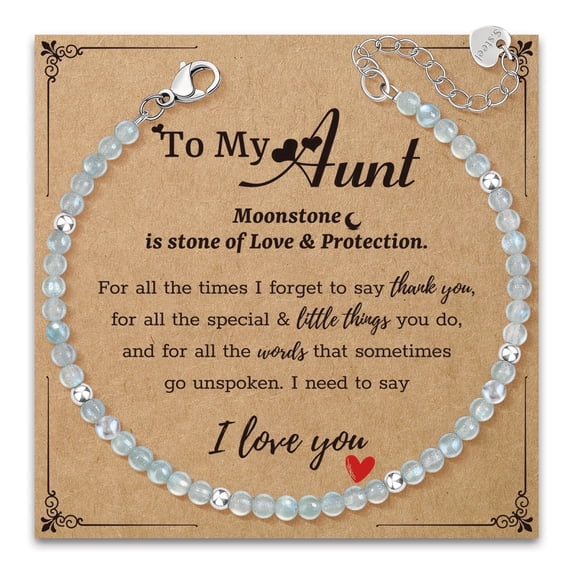 Elphaba Galinda Bracelet Gifts for Women: Healing Moonstone Bracelets for Aunt - Mother's Day Christmas Birthday Jewelry Gift for Auntie