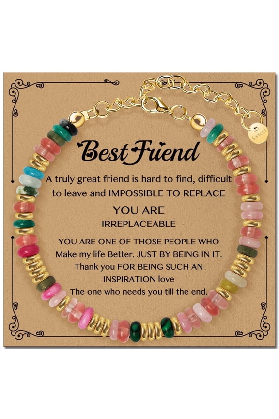 Friendship Bracelet Gifts for Women: Colorful Beaded Bracelets with Positive Affirmations - Get Well Soon Gift for Mom Aunt Daughter Best Friends Sister