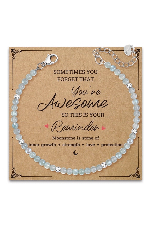Inspirational Bracelet Gifts for Women: Funny Jewelry Moonstone Bracelet Birthday Gifts for Mom Daughter Friend Sister Granddaughter Niece Coworkers Employee