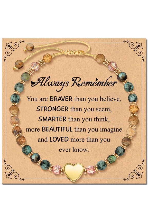 Inspirational Bracelets Gifts for Women: Healing Natural Stone Beads Bracelets - Birthday Mothers Day Gifts Thinking of you Get Well Soon Gift for Women Friends Sister Mom