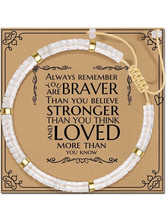 Inspirational Gifts Bracelets for Women: Healing Natural Cystal Bracelets with Positive Affirmations - Get Well Soon Gift for Mom Aunt Grandma Daughter Best Friends