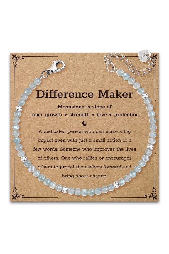 Inspirational Gifts Bracelets for Women: Moonstone Bracelet for Christmas Birthday Mother's Day for Mom Friend Sister Bestie Aunt Teacher Appreciation Office Gifts for Coworkers