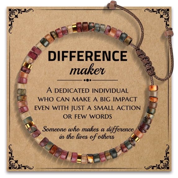 Elphaba Galinda Motivational Gift for Women, Employee Appreciation, Coworker Leader Teacher Coach Mentor, Red Creek Jasper Bracelet Gifts for Her
