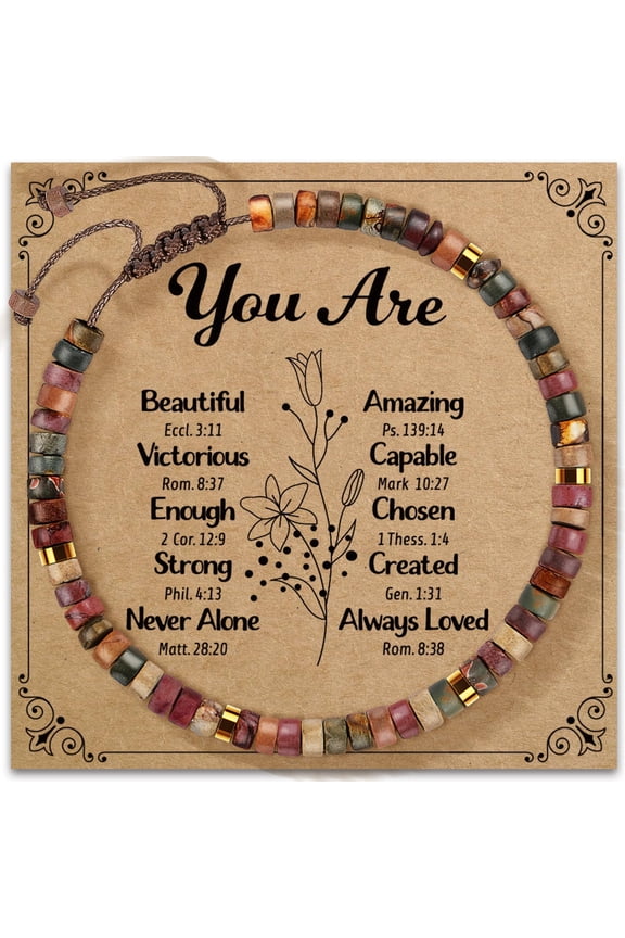 Red Creek Jasper Bracelet for Women, You Are Special Inspirational Jewelry, Holiday Birthday Gift for Her