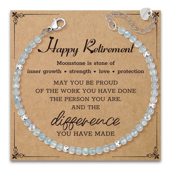 Elphaba Galinda Retirement Gift for Woman: Healing Moonstone Bracelets with Positive Affirmations - Best Retired Gifts for Women Mom Grandma Aunt Friends Coworker Teacher