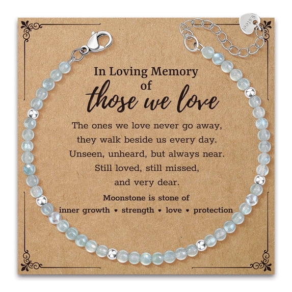 Elphaba Galinda Sympathy Gifts for Loss of Loved One: Moonstone Bracelet as Memorial Bereavement Condolence Funeral Gifts - In Memory of Grand parents Mom Dad Son Husband Miscarriage