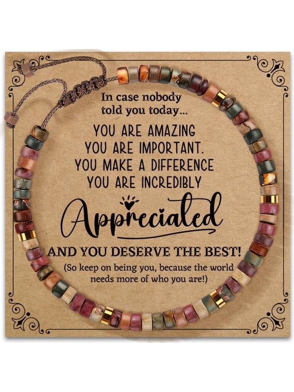 Thank You Bracelet Gift for Women - Appreciation Inspirational Gifts for Coworker, Unique Office Gift for Classmate Farewell Gift for Friends Teachers