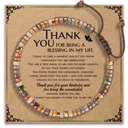 Elphaba Galinda Thank You Bracelet Gifts for Women - Appreciation Inspirational Gifts for Coworker, Unique Healing Red Creek Jasper Bracelet Bracelets for Class