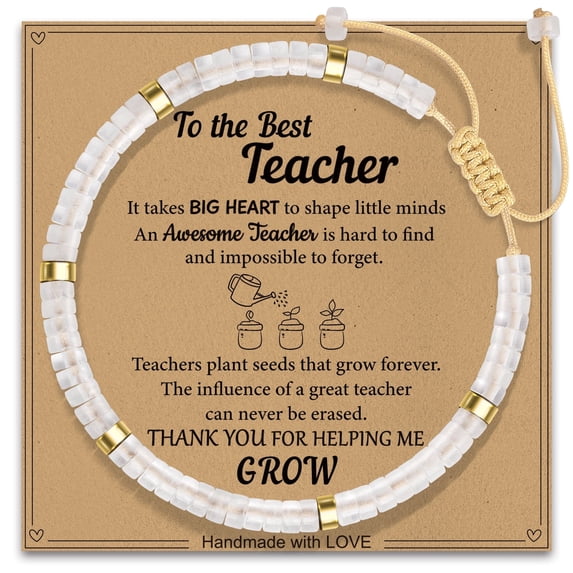 Elphaba Galinda Thank You Gifts for Women: Teacher Appreciation Gifts for Women, Teacher Gifts Natural Cystal Stone Bracelet with Message Card for Appreciation Week from Student