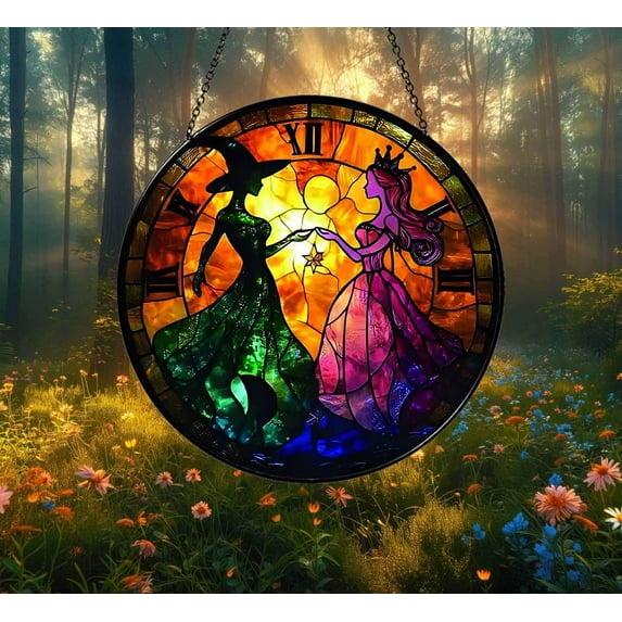 Elphaba & Glinda Besties Acrylic Suncatcher Ornament – Wicked Musical Fan Gift, Witches of Oz Window Hanging, Holiday Decor Collectible 1888547145