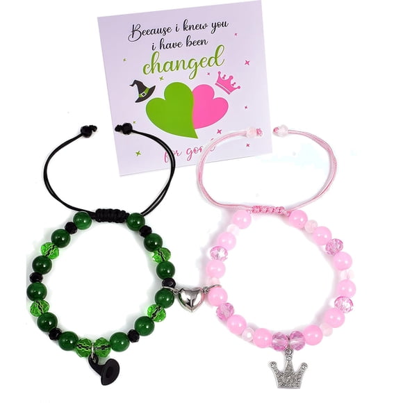 Elphaba Glinda Friendship Matching Bracelets-Crown Witch Hat Matching Bracelets-BFF Couples Accessories, for Fans' Birthdays, and Party Favors Gifts for Fans