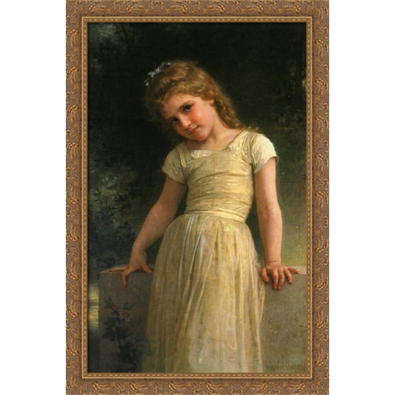 Elpieglerie 26x40 Large Gold Ornate Wood Framed Canvas Art by William-Adolphe Bouguereau