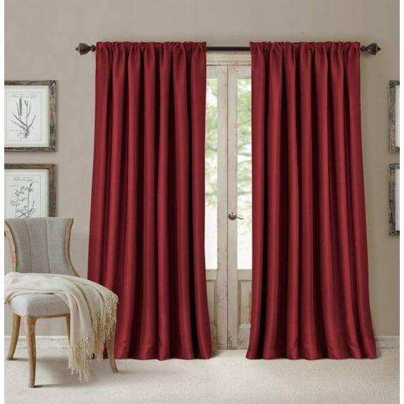 Elrene All Seasons Faux Silk 52" x 84" Blackout Curtain Panel