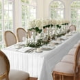 thumbnail image 1 of Elrene Denley Stripe Jacquard Fabric Tablecloth White 52"x70" Oblong, 1 of 5