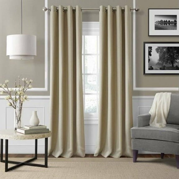 Elrene Essex Curtain Window Panel Linen 95" L Wheat