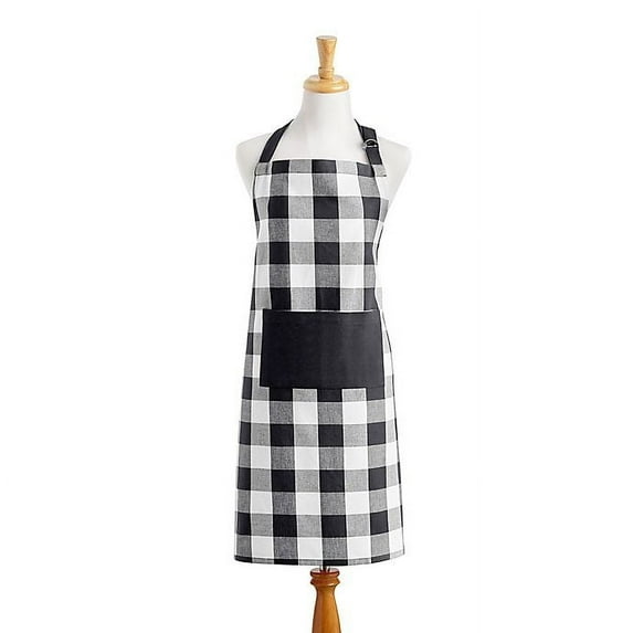 Elrene Farmhouse Living Buffalo Check Apron in Black/White