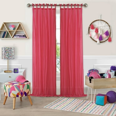 Elrene Greta Juvenile Tab Top Sheer Curtain Panel