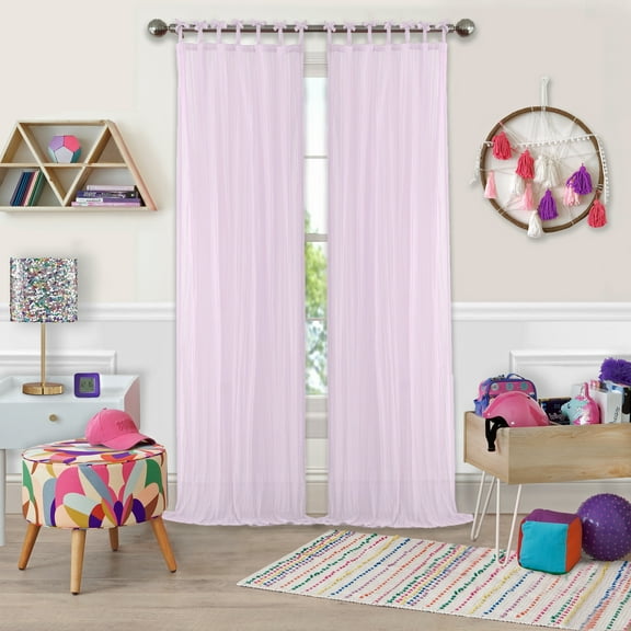 Elrene Greta Juvenile Tab Top Sheer Curtain Panel