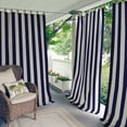 thumbnail image 1 of Elrene  Highland Stripe Indoor/ Outdoor Single Curtain Panel navy 108 Inches, 1 of 4