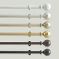 thumbnail image 1 of Threadmade Cordelia Single Curtain Rod with Globe Ball Finial, Soft Gold - 86"W x 120"L, 1 of 9
