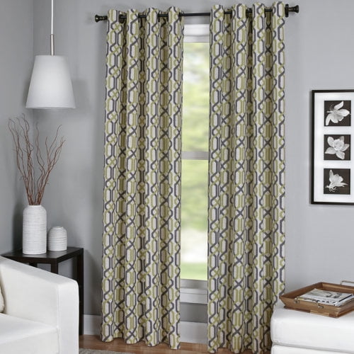 Elrene Home Fashions Creston Geometric Room Darkening Grommet Single Curtain Panel