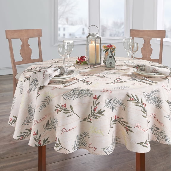 Elrene Home Fashions Holiday Tree Trimmings Tablecloth, Multi, 70" Round