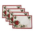 thumbnail image 1 of Elrene Home Fashions Red and White Poinsettias Placemat, Set of 4, Multi, 13" x 19", 1 of 4