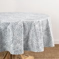 thumbnail image 1 of Elrene Home Fashions Savannah Boho Paisley Water- and Stain-Resistant Vinyl Tablecloth with Flannel Backing, 60 Inches X 84 Inches, Oval, Gray, 1 of 14