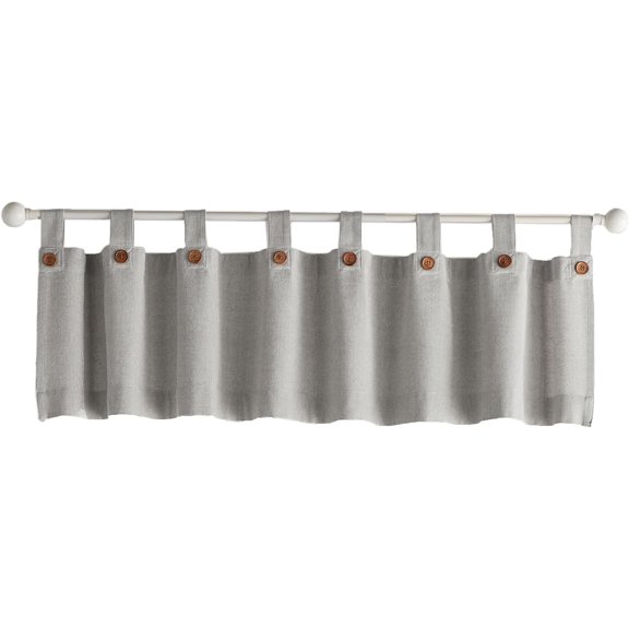 Elrene Home Fashions Tucker Button Solid Window Valance for Kitchen or Bathroom, 60 Inches by 15 Inches, Grey, 1 Valance
