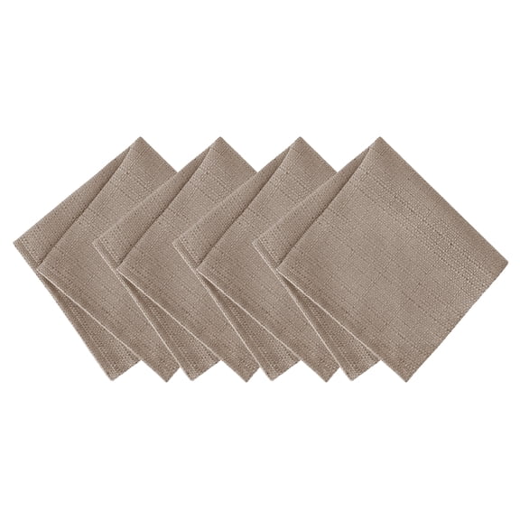 Elrene Laurel Solid Texture Water and Stain Resistant Napkins, Set of 4 Taupe