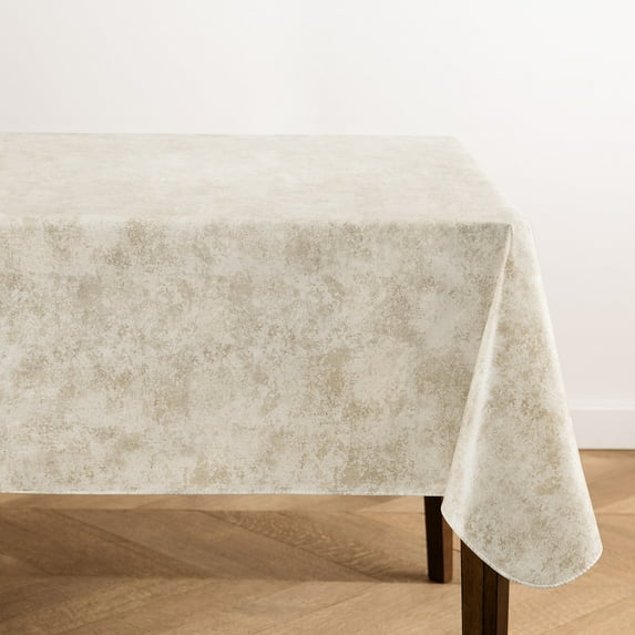 Elrene Mesa Marble Printed Vinyl Indoor/Outdoor Tablecloth 60x102 - Ivory