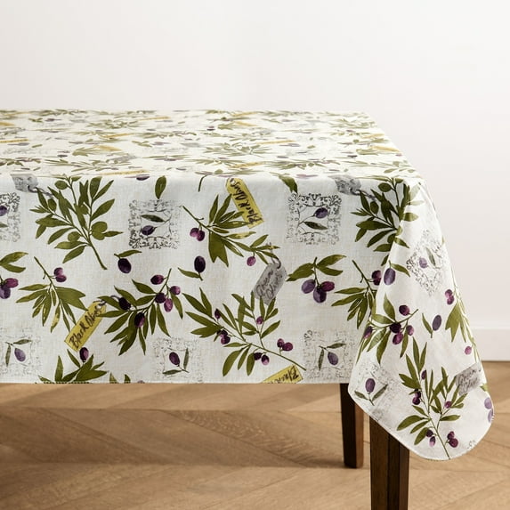 Elrene Montalcino Italian Olive Branches Printed Vinyl Indoor/Outdoor Tablecloth 60x102