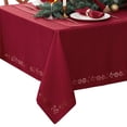 thumbnail image 1 of Elrene Home Fashions Poinsettia Noel Laser Cut Tablecloth, Red, 60" x 102" Rectangle, 1 of 4