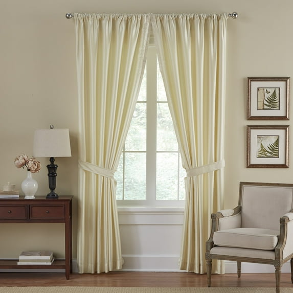 Elrene Versailles Pleated Blackout Curtain Panel Ivory 52" W X 95" L 95 Inches
