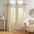 thumbnail image 1 of Elrene Westport Floral Tie-Top Sheer Window Curtain Flax 52"x84" 84 Inches, 1 of 5
