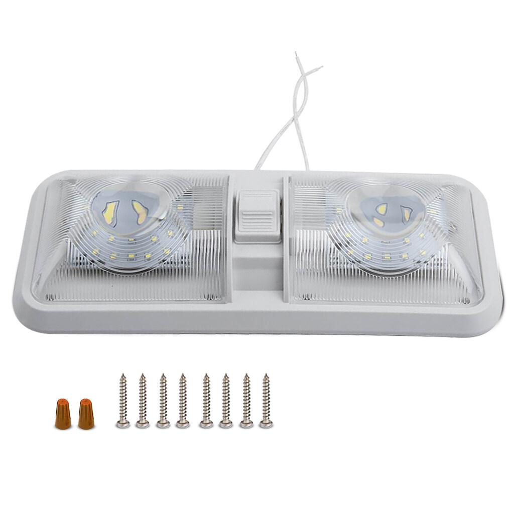 Elroy LED RV Light 12V Car Interior Double Dome Bulb Universal Trailer