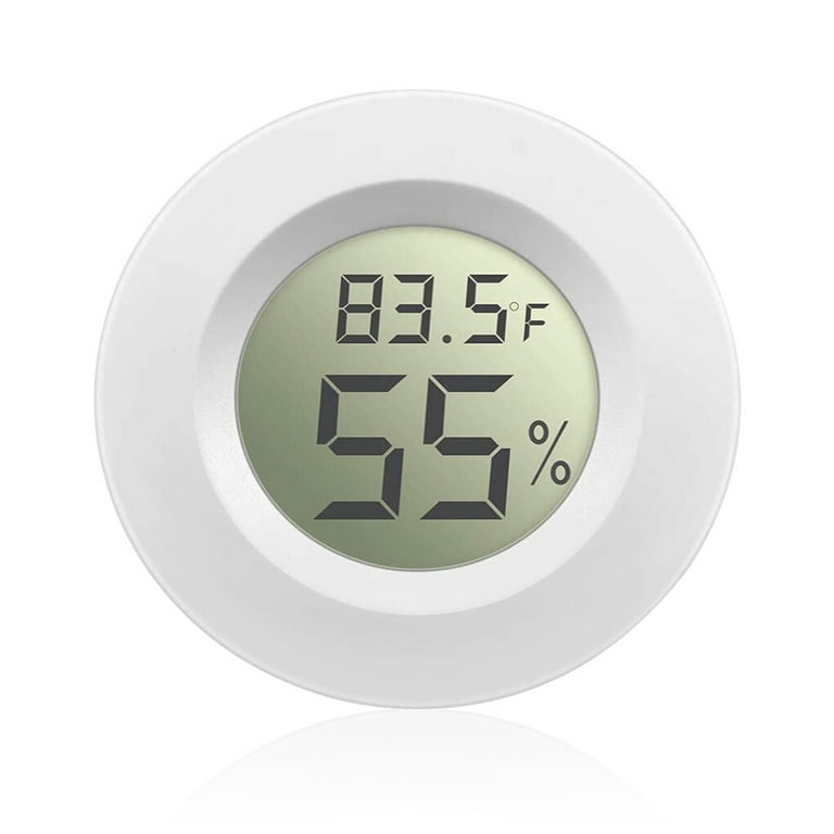 Elroy Reptile Hygrometer LCD Digital Display Terrarium Thermometer Indoor  Temperature Humidity Meter Detector, White 