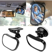 Elroy Starcrafter 2 in 1 Baby Car Mirror, Adjustable Rear View Mirror with Suction Cup and Shorten, Rear Monitor for Baby Safety While Driving (85 x 50mm)