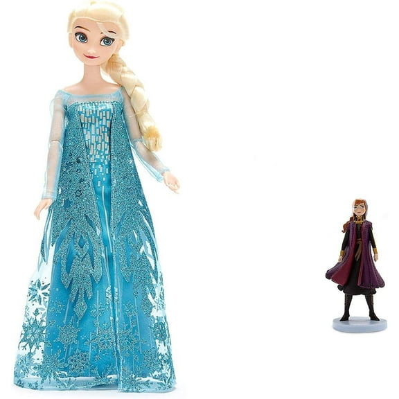 Elsa 12.5 Classic Doll & 3 Sister Anna Pvc Figure Figurine Cake Topper Set NEW
