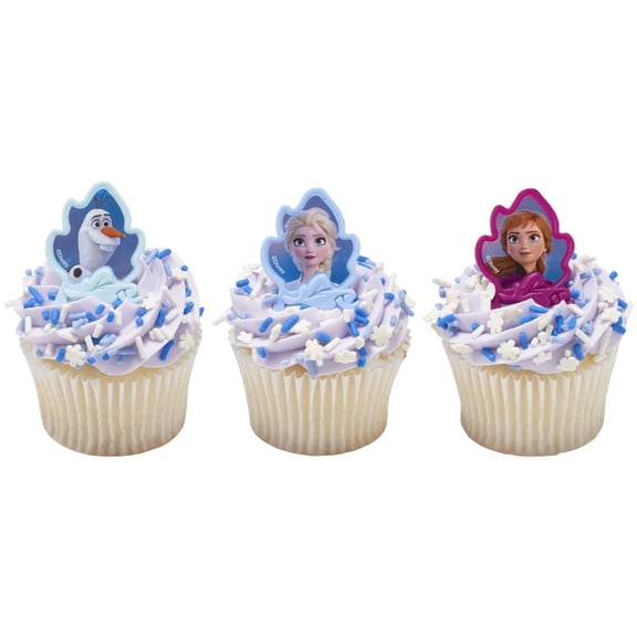 Elsa Anna Olaf Cupcake Rings 12pcs – Frozen Inspired Party Cake Toppers