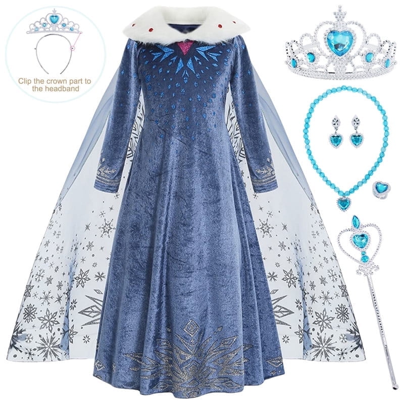 Elsa Anna Princess Dress Frozen Costume for Girls Snow Queen