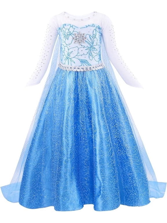 Elsa Costume Blue Dress Outfit Frozen 8+ Girls