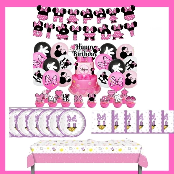 Daisy & Minnie Mouse Party Decoration Set - Complete Party Supplies