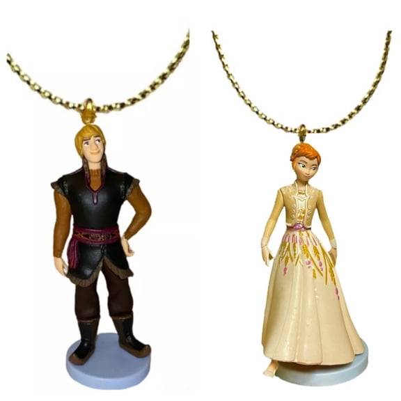 Elsa Sis Princess Anna Ivory Gown & Kristoff 4" PVC Ornament Figure Figurine New