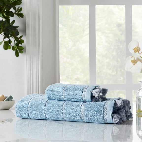 Elsa Sterling Blue Coloured Towel-Set of 1 Bath