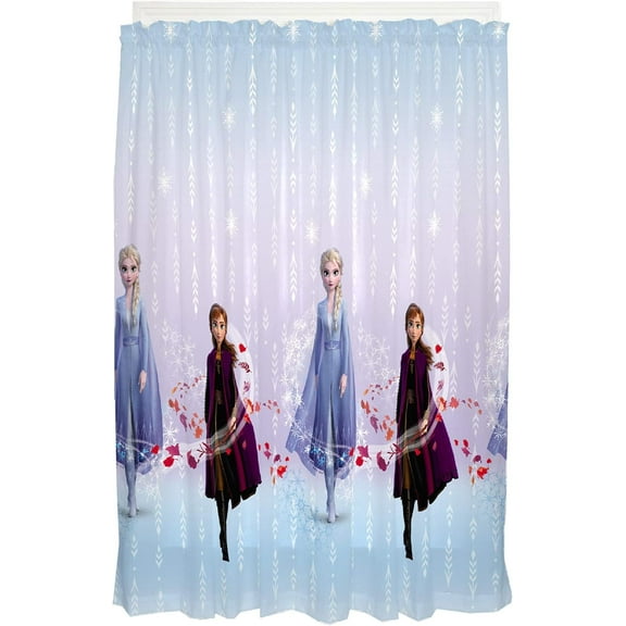 Elsa and Anna Frozen 2 Kids Window Curtain Panels Drapes Set, 82 in x 63 in